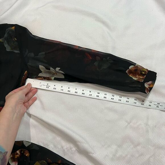 Soft Surroundings Anais Black Floral Long Sleeve Maxi Dress - Picture 10 of 15